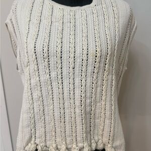 Lucky Brand Ivory Cable Knit Tank Top